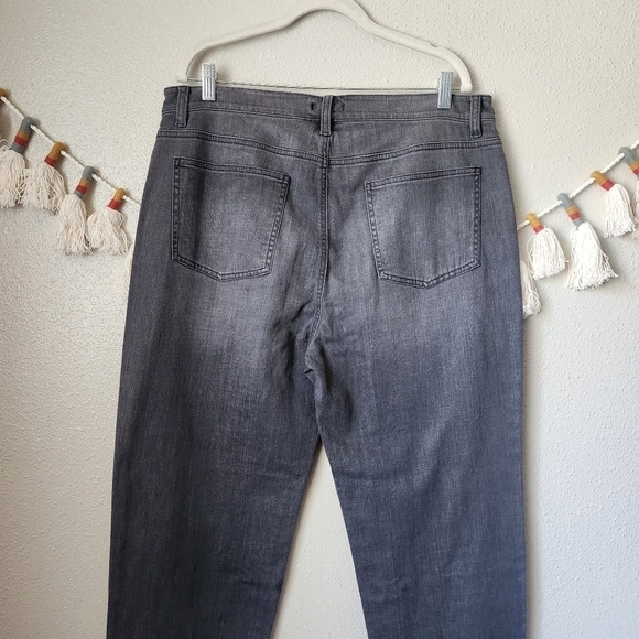 Eileen Fisher Gray High Waisted Straight Leg Crop Baggy Jeans Size 16 Plus Size - Picture 5 of 9